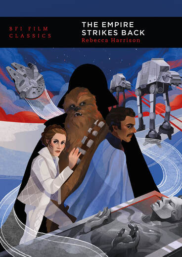 A book cover showing illustrations of Star Wars characters and iconography